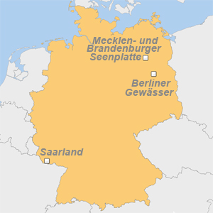 Karte: Hausbootferien Deutschland, Hausboot-Urlaub