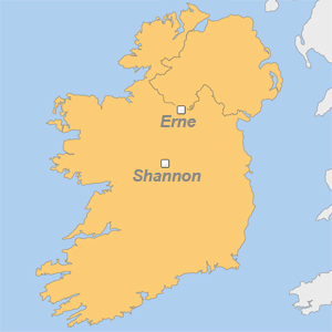 Karte: Hausbootferien Irland, Hausboot-Urlaub
